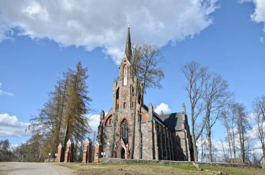 Cesvaine, Letonya - 1 Mayıs 2013: Cesvaine Protestan Lutheran Kilisesi