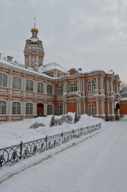 Saint Petersburg, Rusya - 23 Ocak 2019: Fedorovsky Binası, Alexander Nevsky Lavra