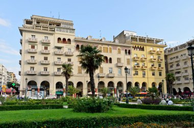 Thessaloniki, Yunanistan-Eylül 8, 2015: Aristotle Street
