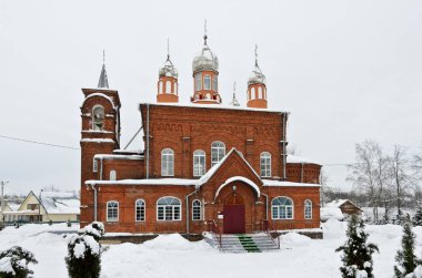Chudovo, Rusya - 7 Şubat 2019: Kilise Our Lady Chudovo içinde bir kazan simgesinin