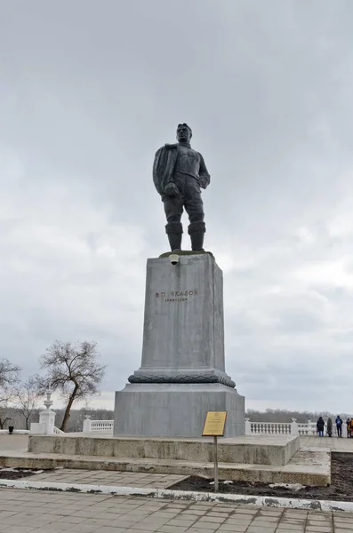 Orenburg Ryssland Mars 2019 Monument Chkalov — Stockfoto