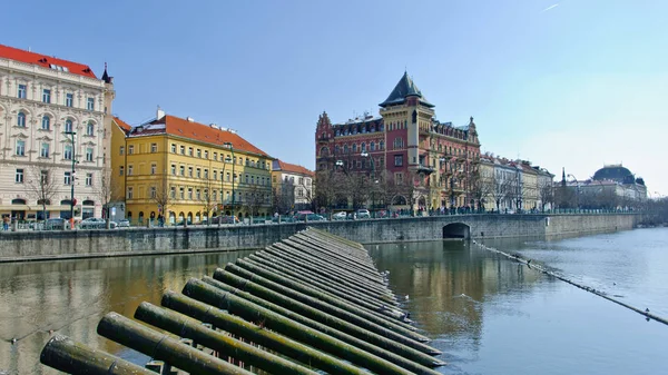 Praag Tsjechië Maart 2010 Moldau Embankment — Stockfoto