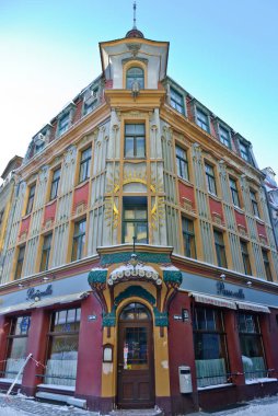 Riga, Letonya - 14 Şubat 2011: Kaleju sokak