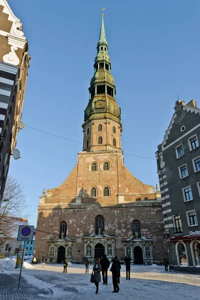 Riga Lettland Februar 2011 Peterskirche — Stockfoto