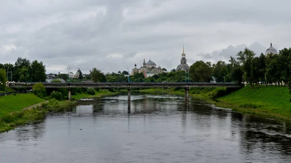 Torzhok Rusya Ağustos 2016 Tvertsa Nehri — Stok fotoğraf