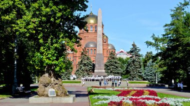 Volgograd, Rusya - 4 Eylül 2020: Düşen Savaşçılar Meydanı