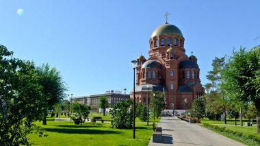 Volgograd, Rusya - 4 Eylül 2020: Alexander Nevsky Katedrali