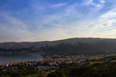 Küçük şehir Baska deniz, Hırvatistan Island Krk