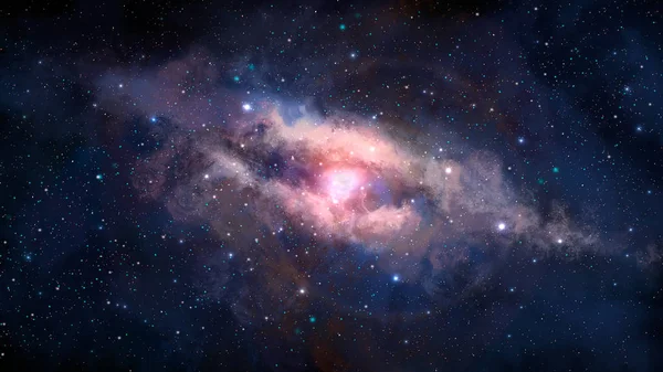 Uzay sahne. Renkli Bulutsusu Samanyolu yıldız ile. NASA tarafından döşenmiş öğeleri. 3D render