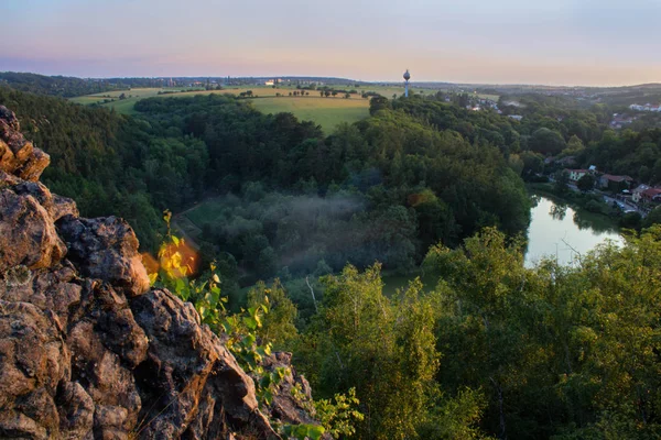 View Ales Lookout Czech Landscape Sunset — Stock Photo, Image