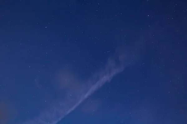 Noční Obloha Hvězdami Bílý Oblak — Stock fotografie
