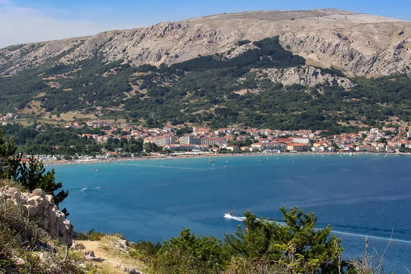 Маленький Городок Башка Морем Остров Крк Хорватия — стоковое фото