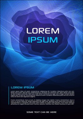 Soyut vektör el ilanı, broşür tasarım ve kapak mavi dalgalar sunuyla kurumsal iş, faaliyet raporu.