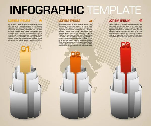 Plantilla Opciones Infografías Coloridas Modernas Vecto Con Cilindro — Vector de stock