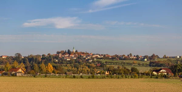 Panorammtic View Small City Velesin Czech Landscape — Stock Photo, Image