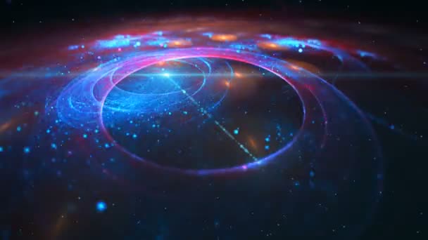 Cercle fractal abstrait bouclé coloré en couleur violette 