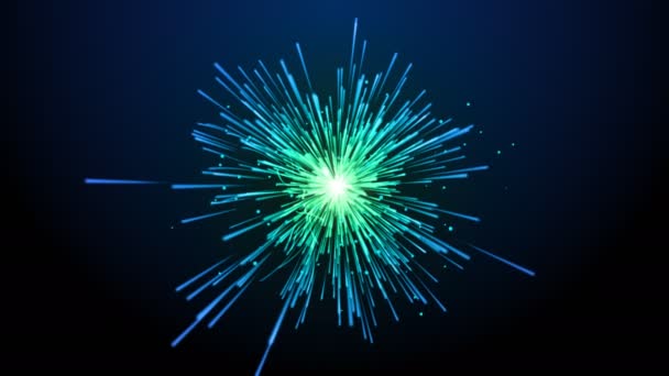蓝色和绿色的颗粒爆炸 — 图库视频影像