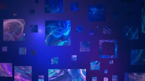 Schleife Abstraktes Quadrat Auf Blauem Hintergrund — Stockvideo