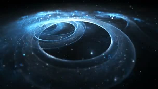 Cercle fractal coloré abstrait en bleu 