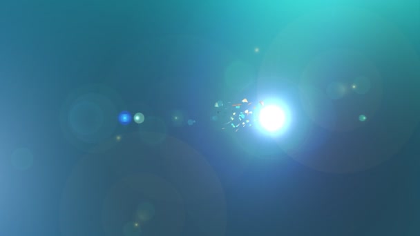 青の抽象的な背景に多角形の爆発 — ストック動画