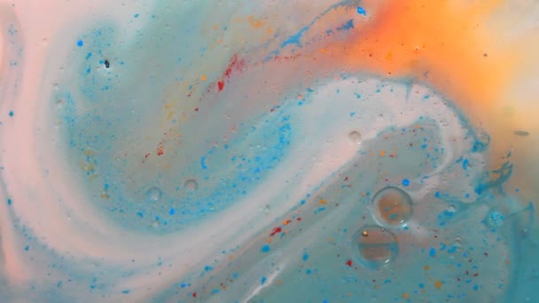 Abstracte Kleurenmix Melk Olie — Stockvideo