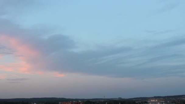 Timelapse Nuage Couleur Orange Bleue Avec Terre — Video