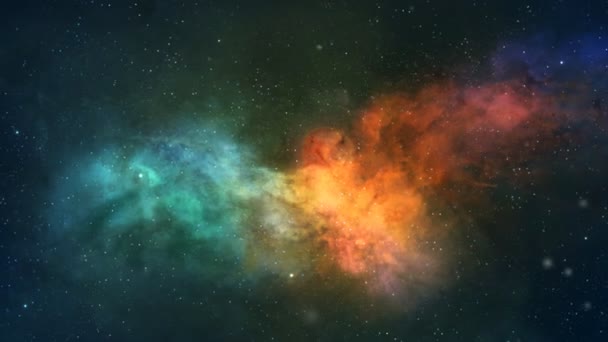 Volar Través Nebulosa Águila Espacio — Vídeo de stock