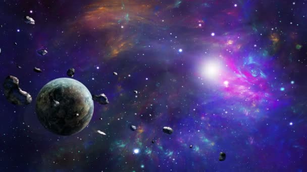 Planety a asteroidy rotujících kolem světlo