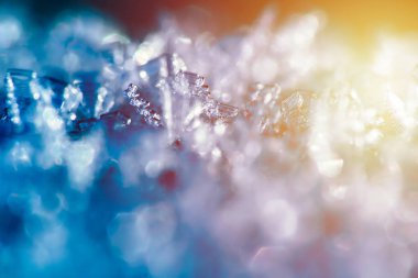 Sarı ve turuncu degrade ile mavi sno makro