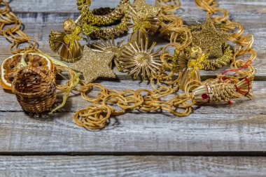 Saman altın glitter Noel bethlehem ahşap arka plan üzerinde