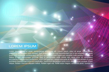 Vektör renkli arka plan ile mavi arka plan üzerinde renkli dalgalar