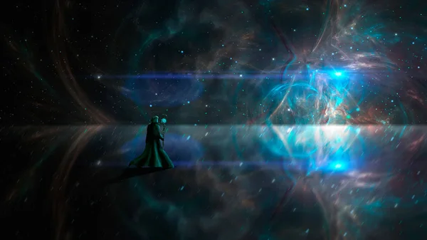 Escena Espacial Nebulosa Colorida Con Estrellas Elementos Proporcionados Por Nasa — Foto de Stock