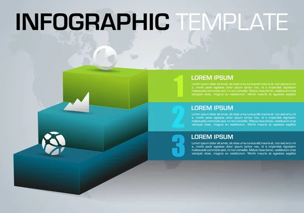 Vetor Modelo Opções Infográficos Coloridos Modernos Com Escadas Cor Azul — Vetor de Stock