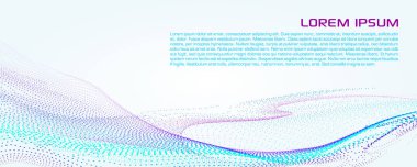 Soyut vektör arka plan üzerinde beyaz mavi renkli dalga için tasarlanmış noktalı parçacık ile