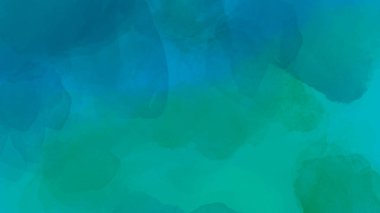 Mavi ve yeşil renksoyut suluboya arka plan. Fırça st