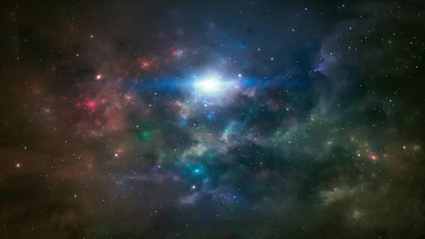 Escena espacial. Nebulosa colorida con estrellas. Fondo espacial. Eleme. — Foto de Stock