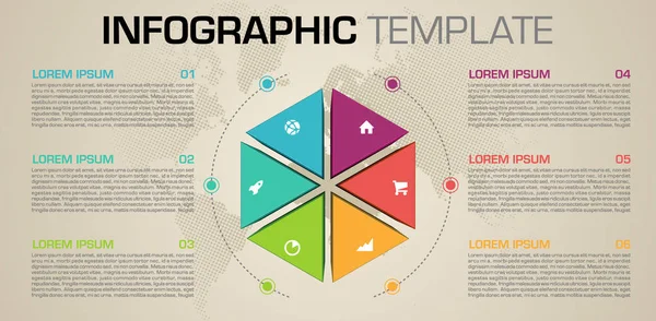 Vetor de modelo de opções de infográficos modernos com hexadecimal 3D colorido — Vetor de Stock