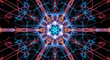 Siyah renk fraktal renkli ipek dalga yuvarlak arka plan