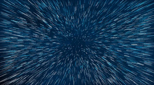Shiny blue and white star trail tunnel background illustration