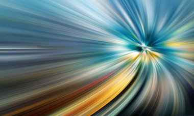 Soyut büyük veriler, bağlantı ağı, renkli iplikler, ışınlar