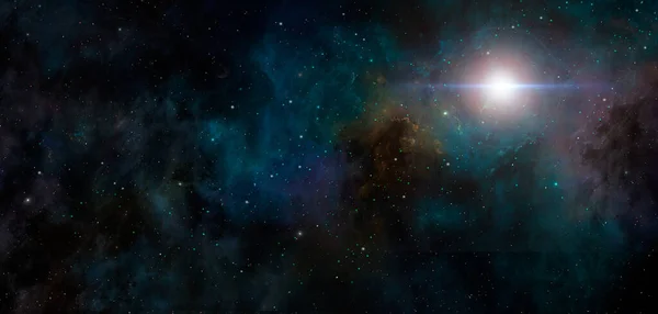 Rymdbakgrund Färgglad Nebulosa Med Stjärnfält Och Sol Inslag Som Tillhandahålls — Stockfoto