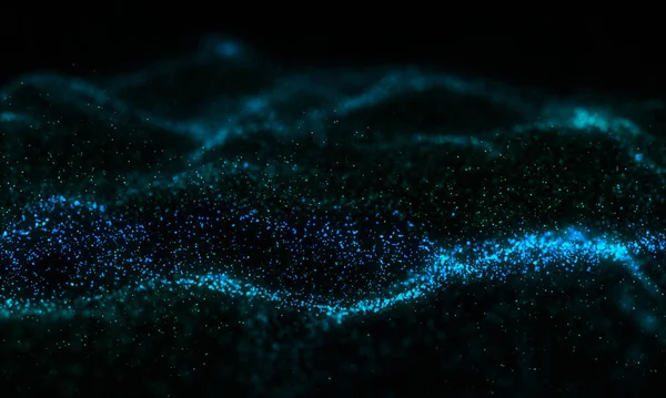 Αφηρημένο Μπλε Πολύχρωμο Φόντο Κύμα Σωματιδίων Μικρή Στρογγυλή Κουκίδα Μαύρο — Φωτογραφία Αρχείου