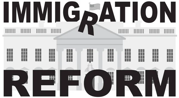 华盛顿白宫移民改革文本矢量矢量插图 — 图库矢量图片