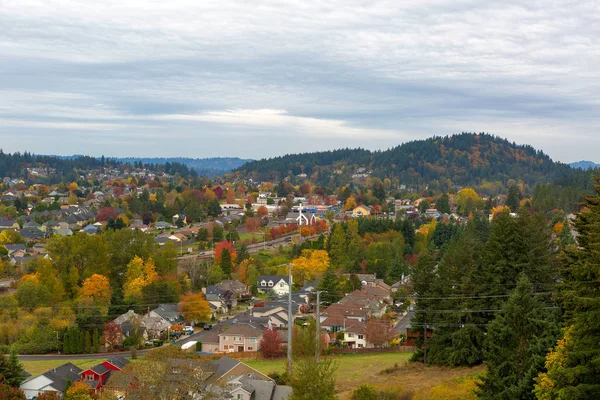 Happy Valley Oregon Suburban Residential Neighborhood Mount Talbert Fall Season — Stock Photo, Image