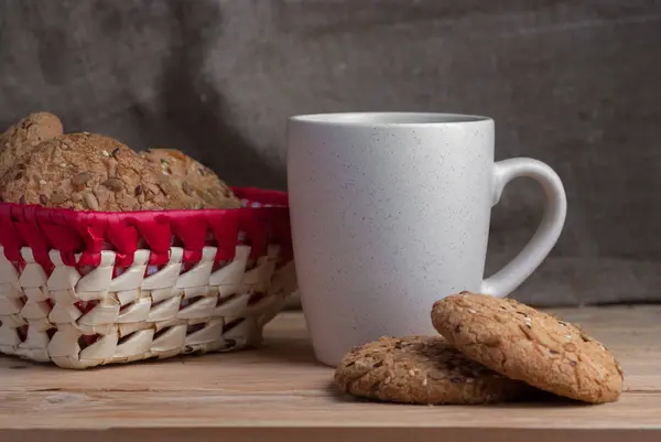 Deliciosas Galletas Avena Con Salpicaduras Semillas Girasol Semillas Sésamo Sobre — Foto de Stock