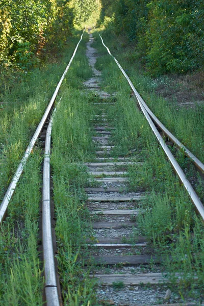 Zwei Schienen Befinden Sich Denselben Schienen Wie Eine Andere Idee — Stockfoto