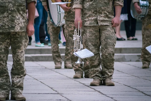 Ukraynalı askeri İkinci Dünya Savaşı zaferle gün kutlama üzerinde Kamianets-Podilskyi 9 ' 2019 olabilir. — Stok fotoğraf