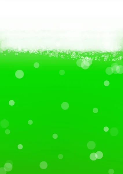 Tło zielone piwo dla Saint Patricks Day z bąbelkami i pianki. — Wektor stockowy