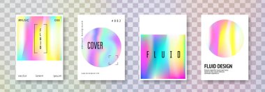 Holografik kapak seti. Soyut arkaplanlar.