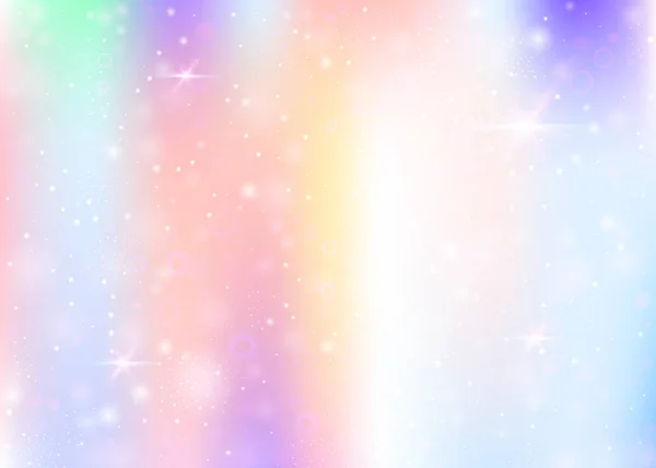 虹のメッシュを持つユニコーンの背景. — ストックベクタ